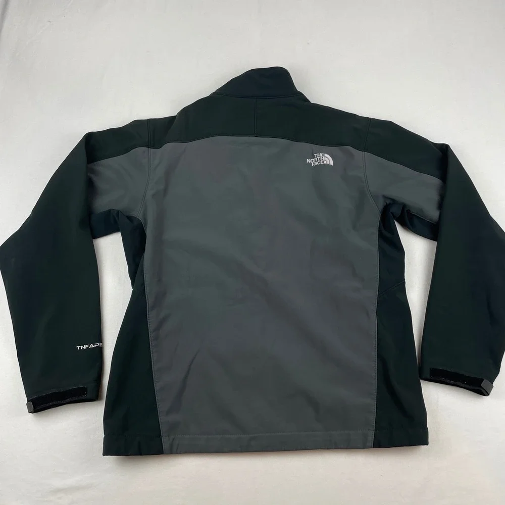 The North Face Mens Apex Bionic Softshell Jacket Grey Black Full Zip Medium